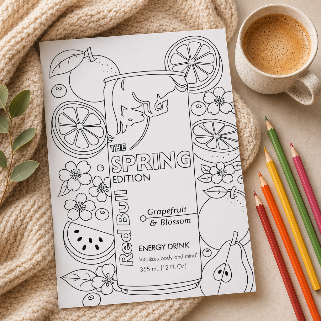 Red Bull Inspired Energy Drink Colouring Book