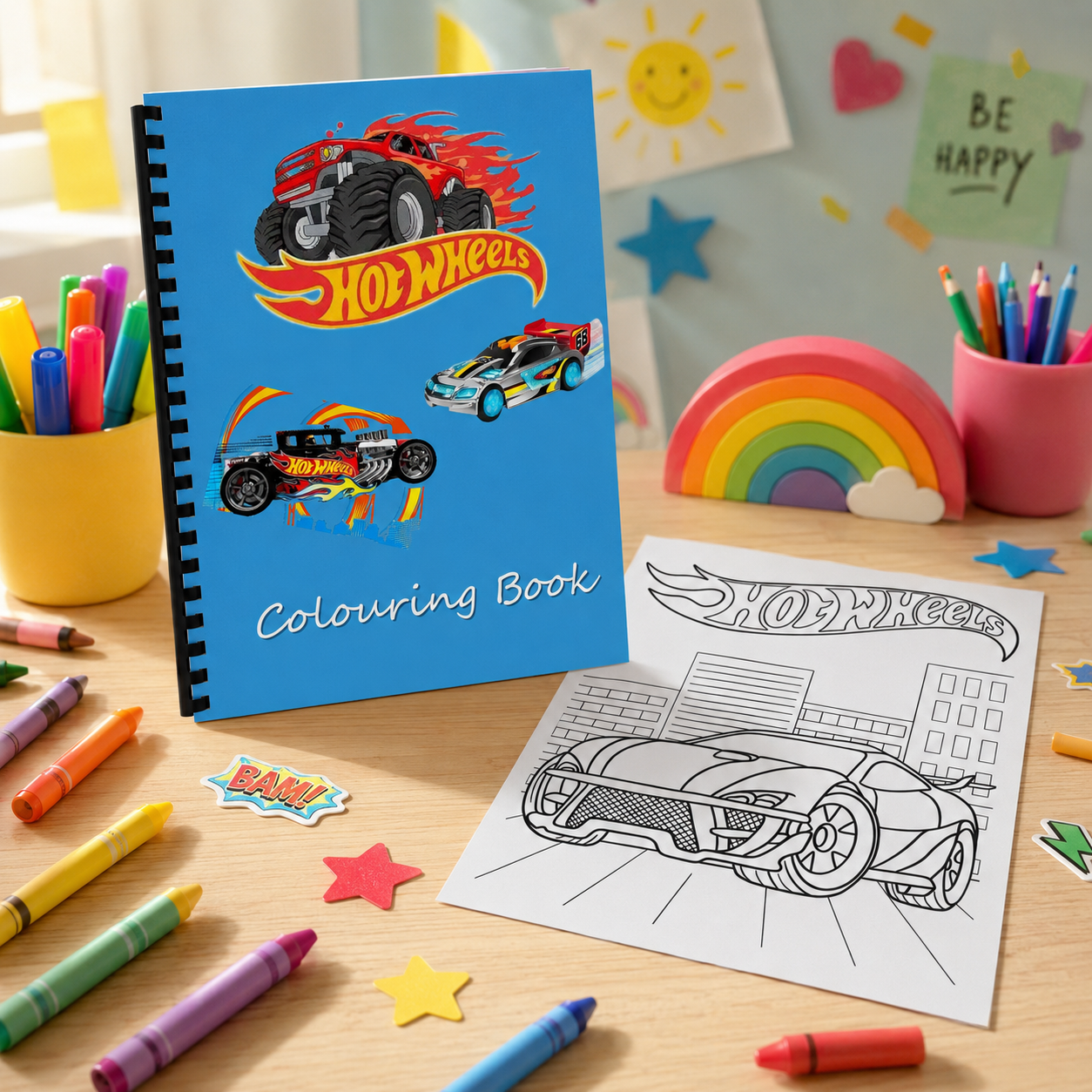 Hot Wheels Inspired Colouring Book for Kids & Car Lovers