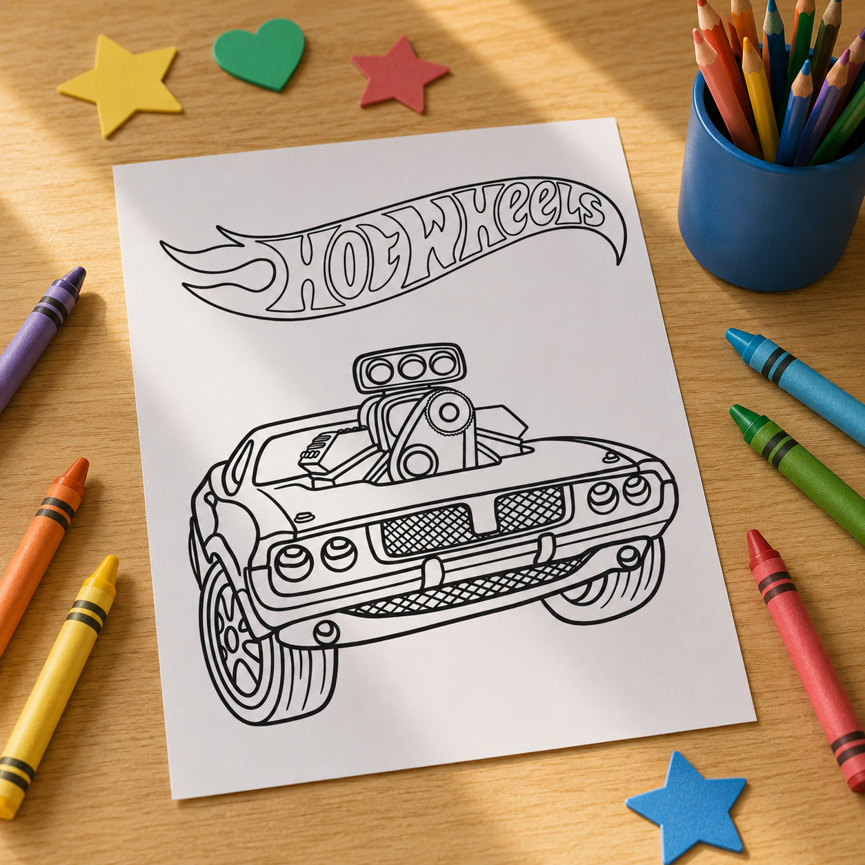 Hot Wheels Inspired Colouring Book for Kids & Car Lovers