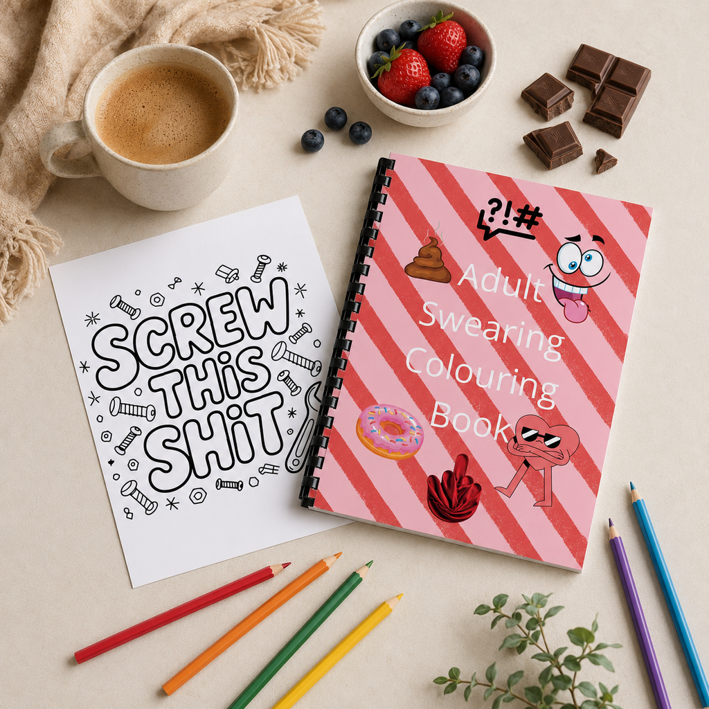 Adult Swearing Colouring Book – Funny A4 Bold Quote Colouring Pages for Adults