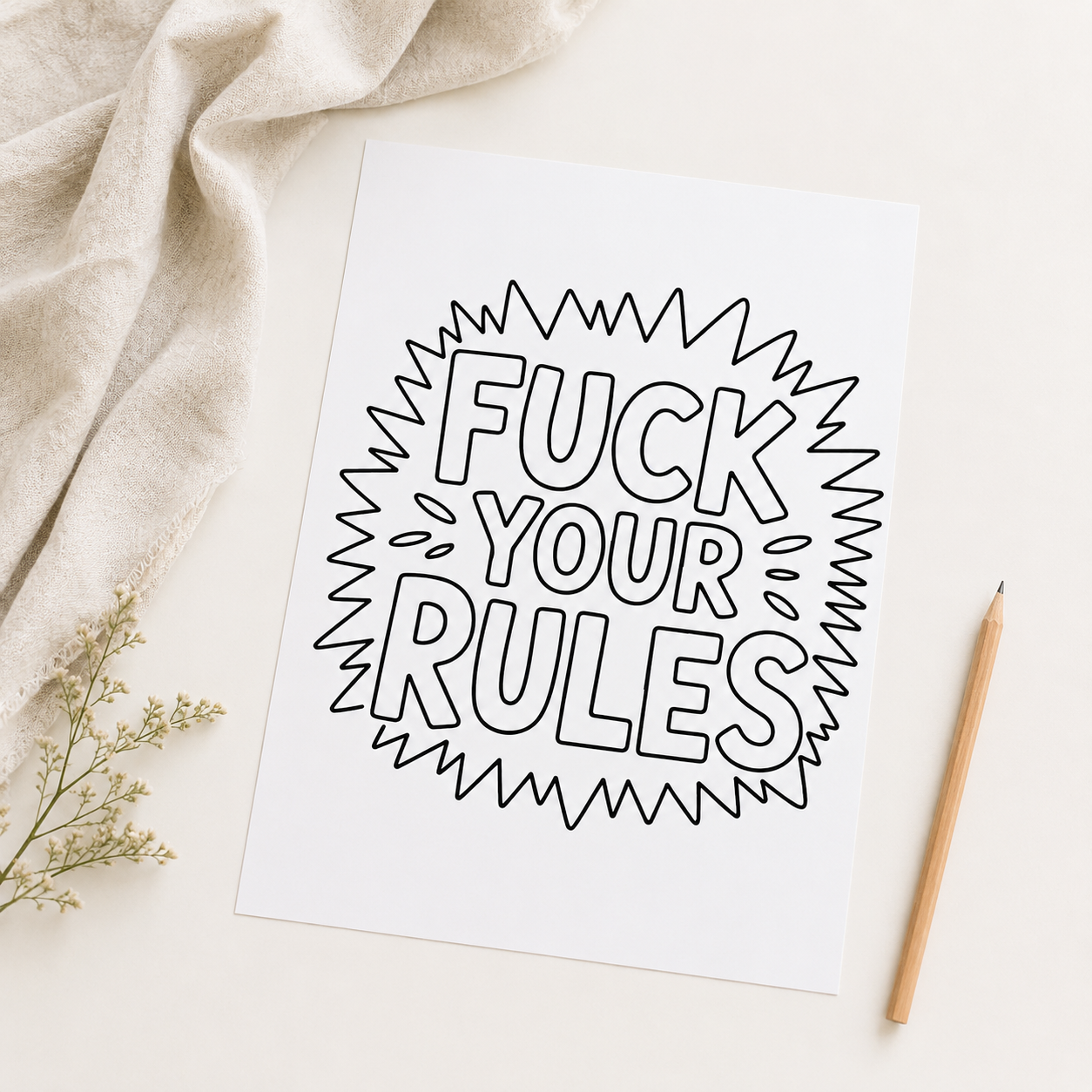 Adult Swearing Colouring Book – Funny A4 Bold Quote Colouring Pages for Adults