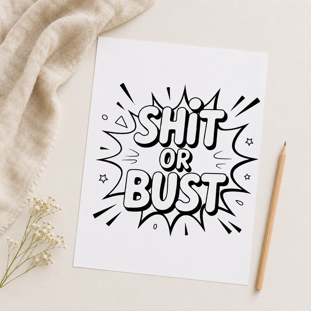 Adult Swearing Colouring Book – Funny A4 Bold Quote Colouring Pages for Adults