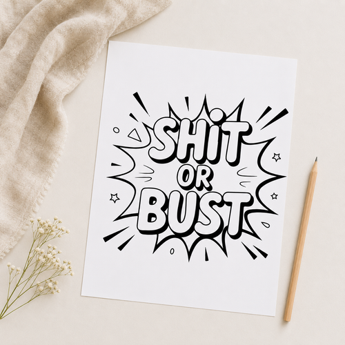 Adult Swearing Colouring Book – Funny A4 Bold Quote Colouring Pages for Adults