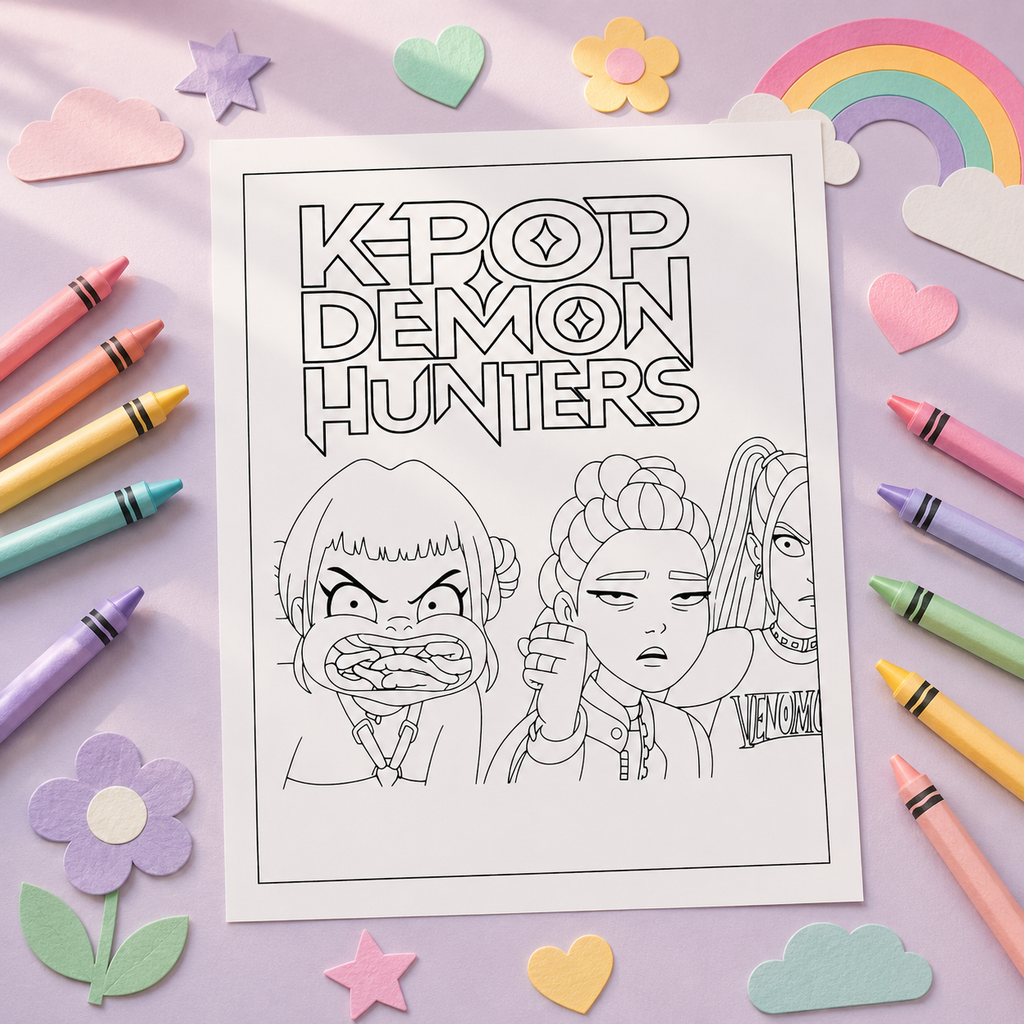 K-Pop Demon Hunters Colouring Book | 30 Page Anime & K-Pop Inspired Colouring Book