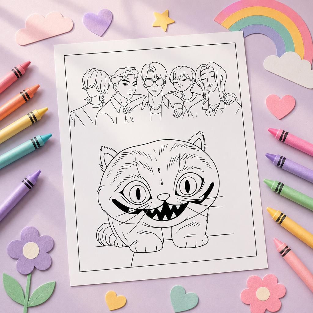K-Pop Demon Hunters Colouring Book | 30 Page Anime & K-Pop Inspired Colouring Book