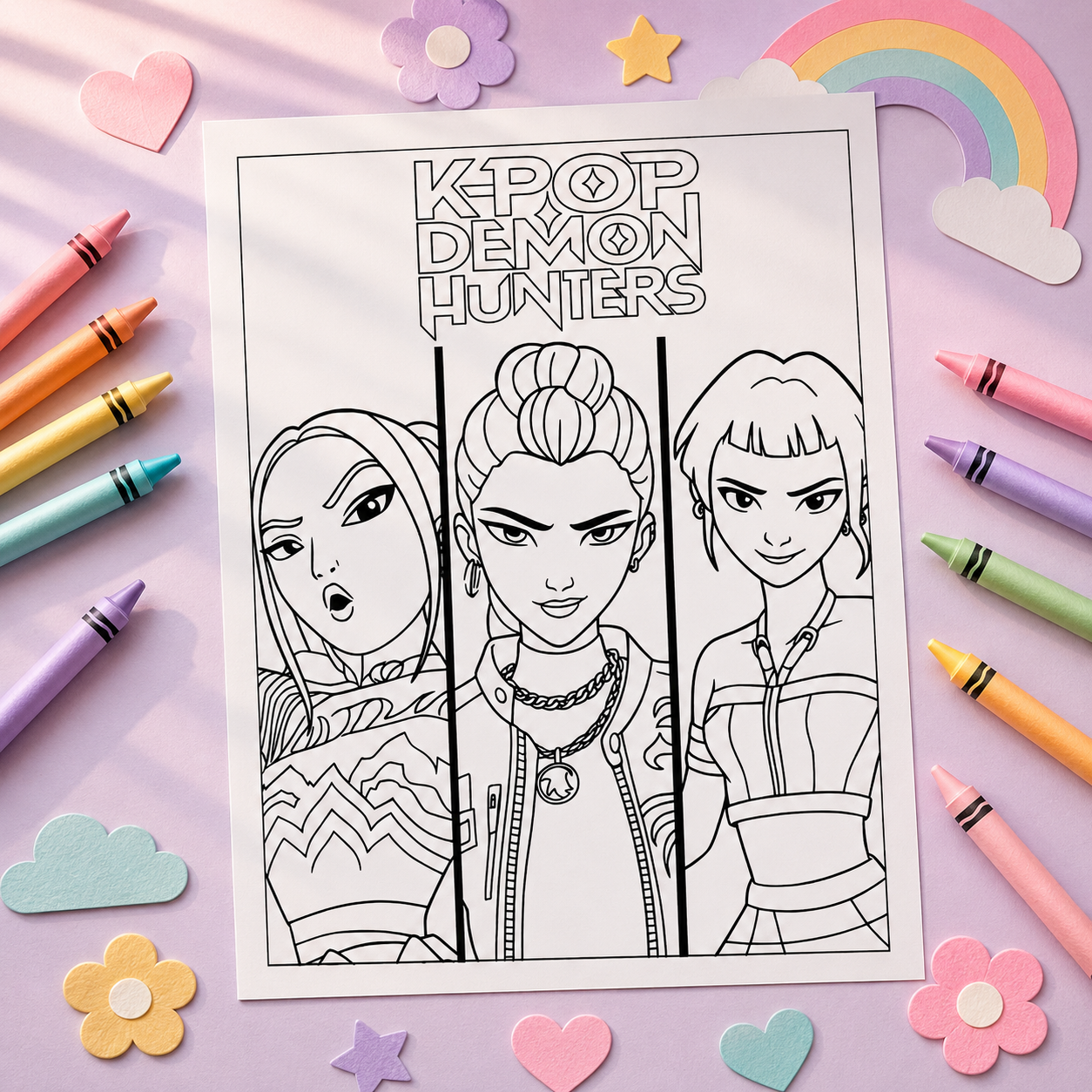 K-Pop Demon Hunters Colouring Book | 30 Page Anime & K-Pop Inspired Colouring Book