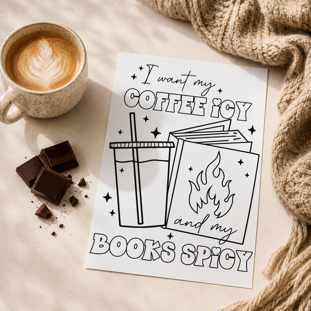 Spicy Smut Colouring Book – 20 Page Adult Colouring Book for Book Lovers & Romance Readers