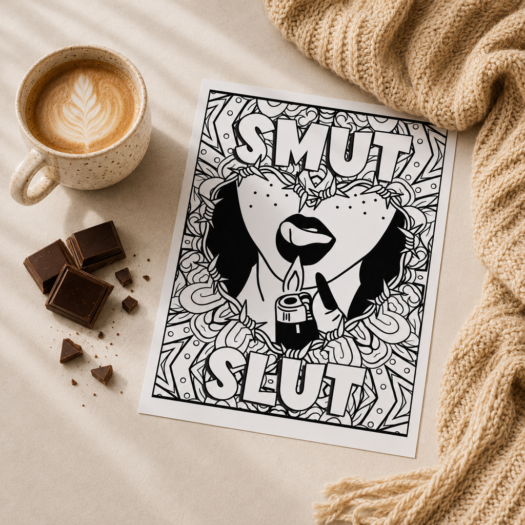 Spicy Smut Colouring Book – 20 Page Adult Colouring Book for Book Lovers & Romance Readers