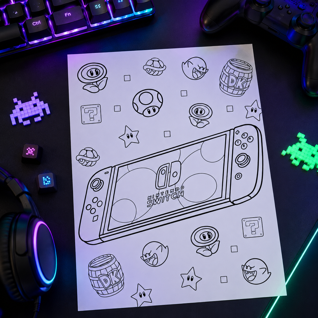 Gaming Colouring Book for Teens – 20 Premium Pages