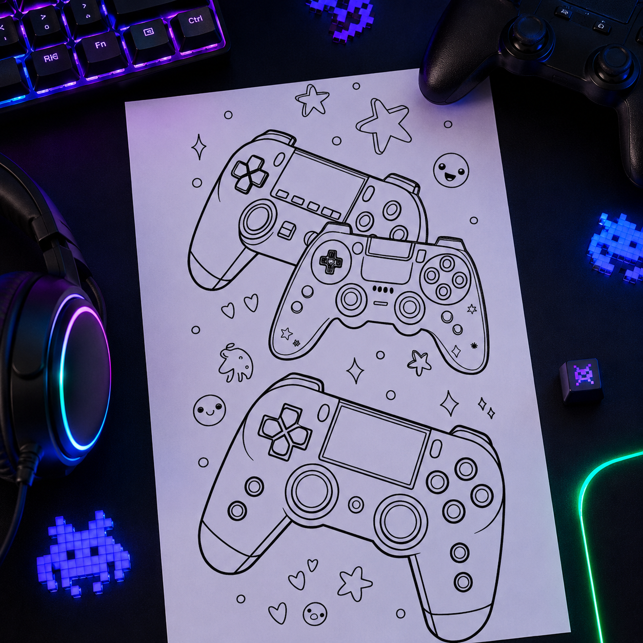 Gaming Colouring Book for Teens – 20 Premium Pages