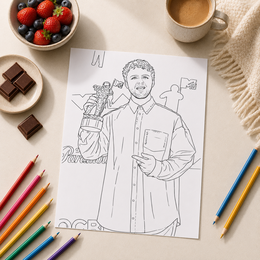 Alex Warren A4 Colouring Book