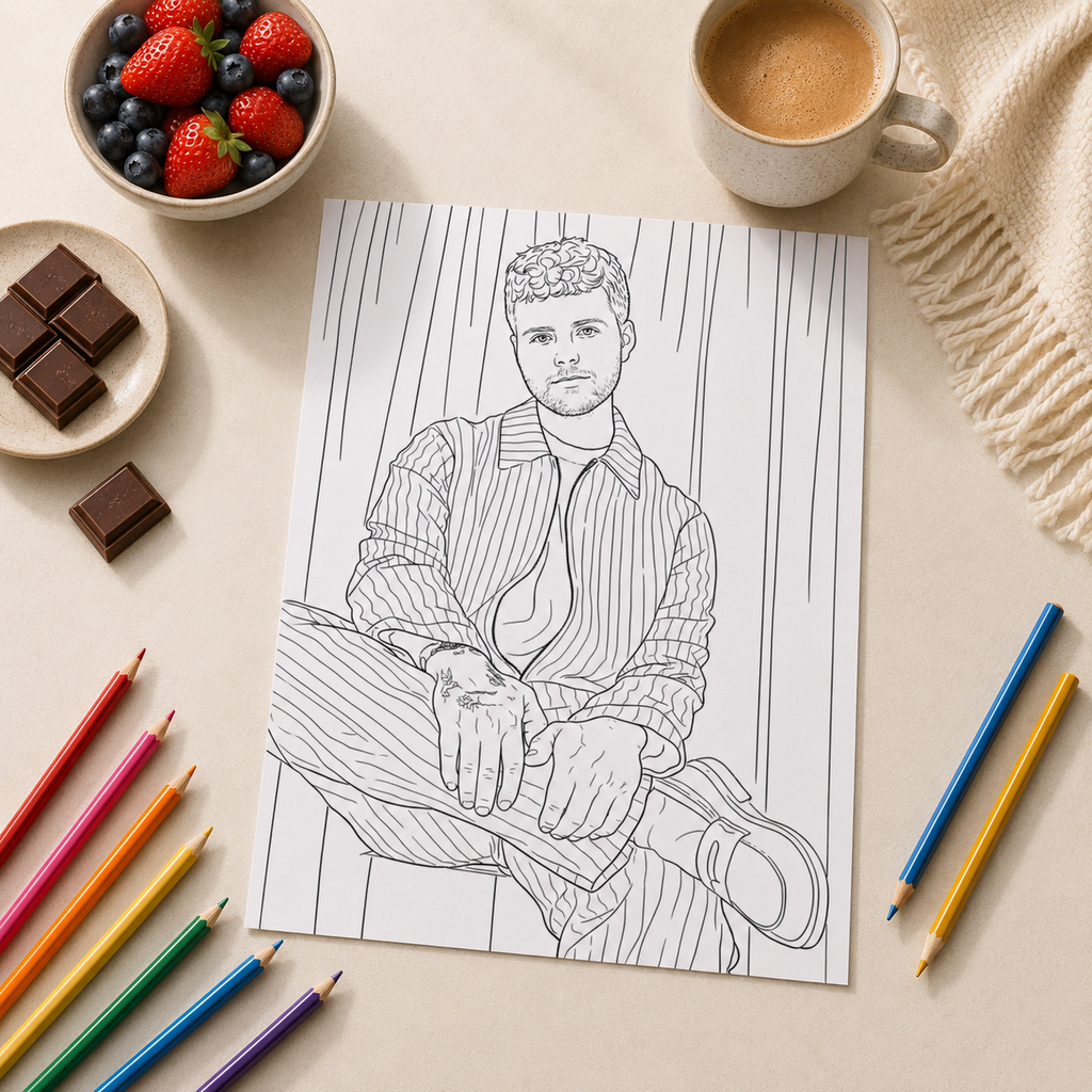 Alex Warren A4 Colouring Book