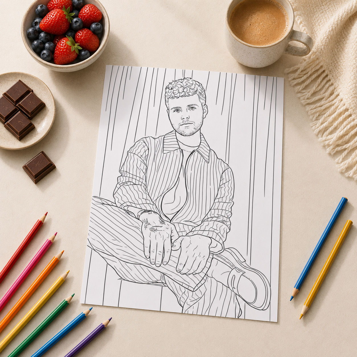 Alex Warren A4 Colouring Book