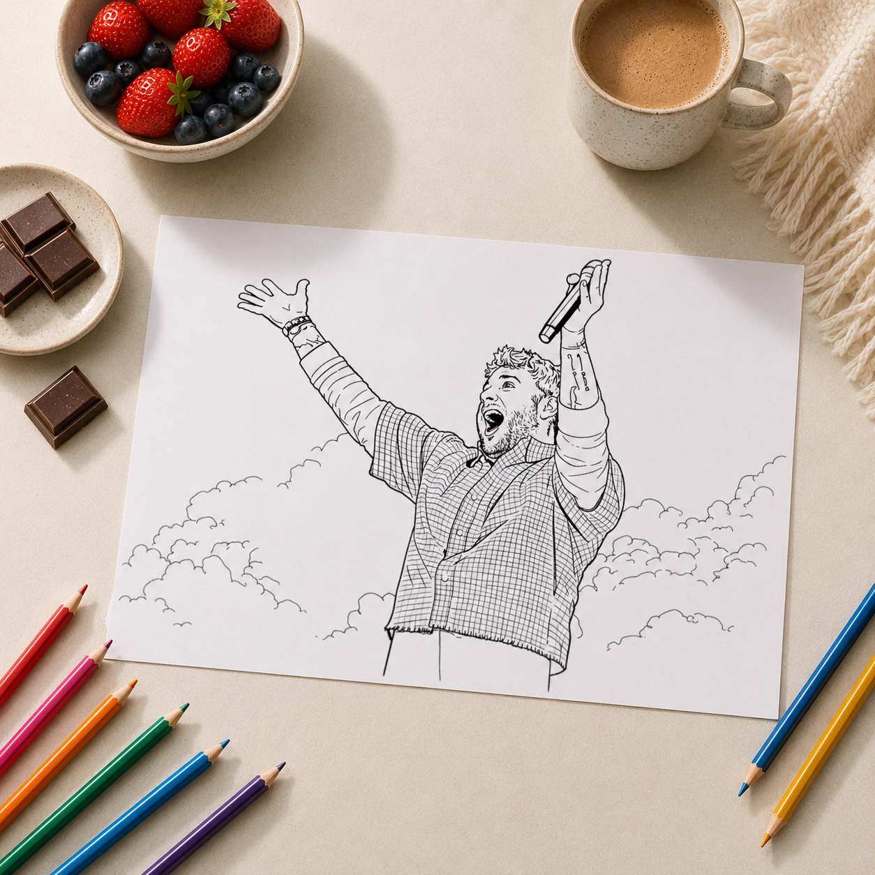Alex Warren A4 Colouring Book