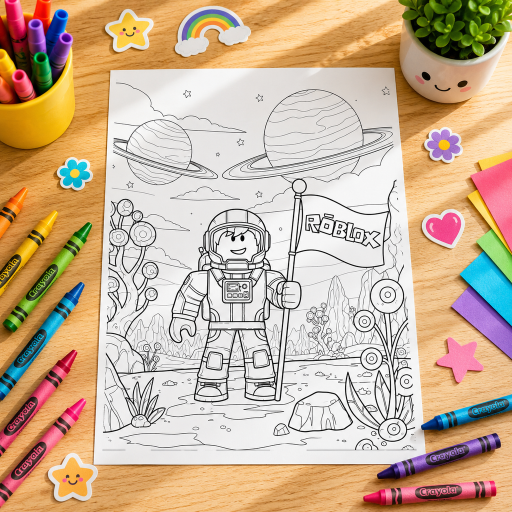 Roblox Inspired Kids Colouring Book – 28 Fun A4 Colouring Pages for Children