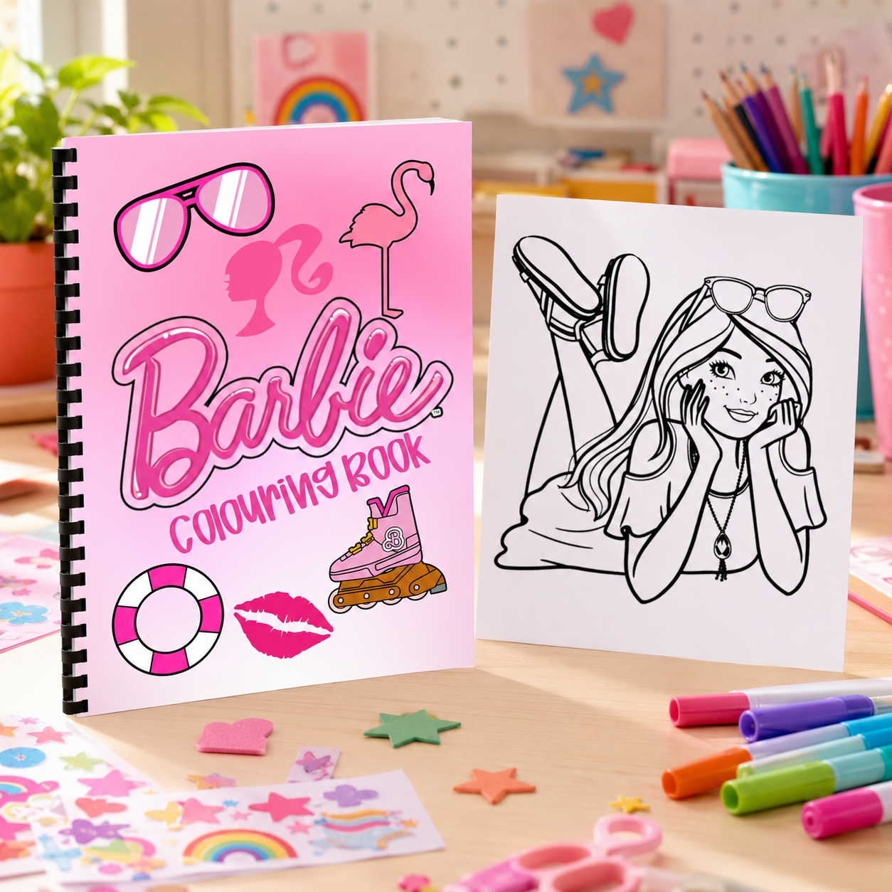Barbie Inspired Girls Colouring Book