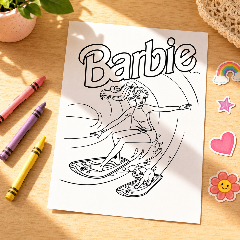 Barbie Inspired Girls Colouring Book