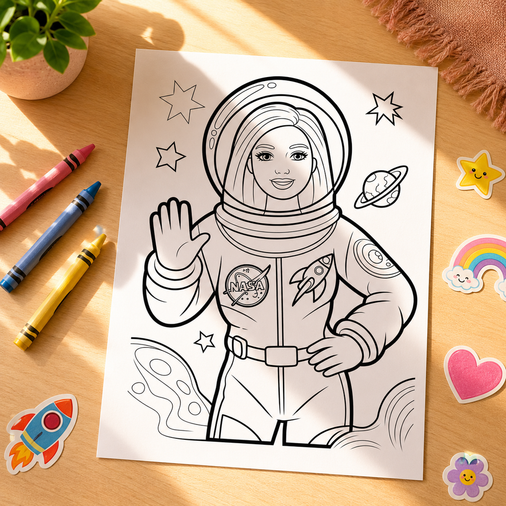 Barbie Inspired Girls Colouring Book