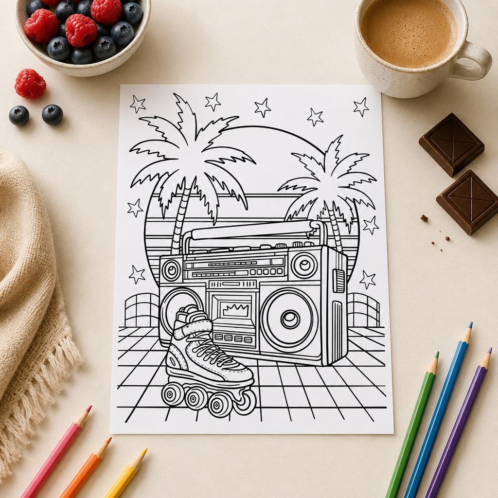 80’s Inspired Colouring Book