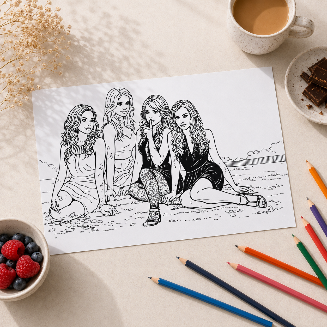 Pretty Little Liars Colouring Book – A4, 20 Pages, 120gsm Paper