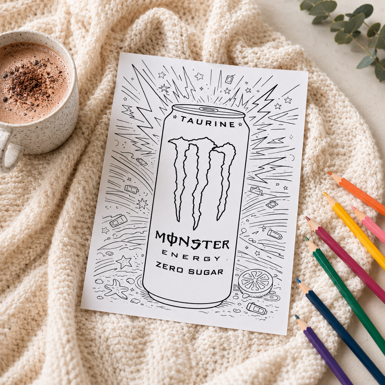 A4 Monster‑Inspired Colouring Book
