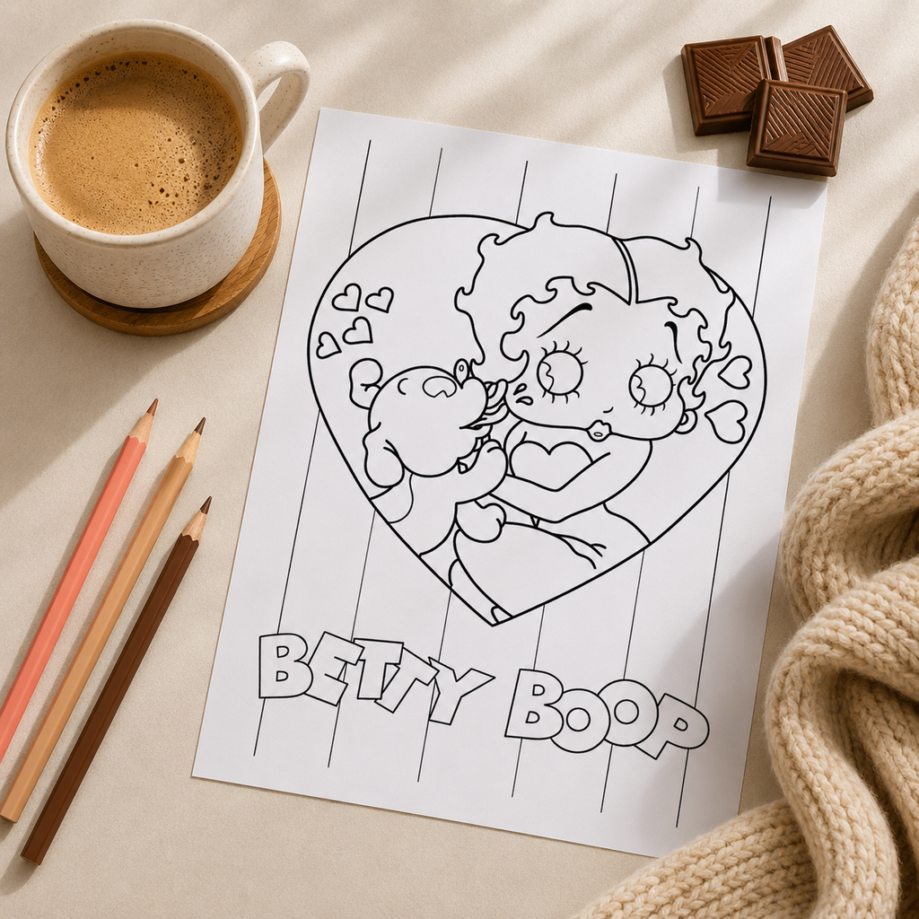 Betty Boop Inspired Colouring Book