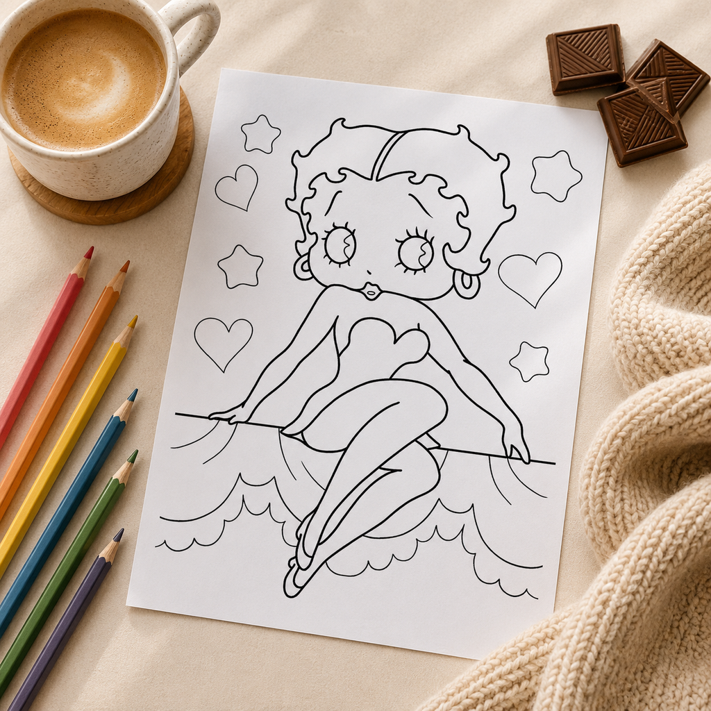Betty Boop Inspired Colouring Book