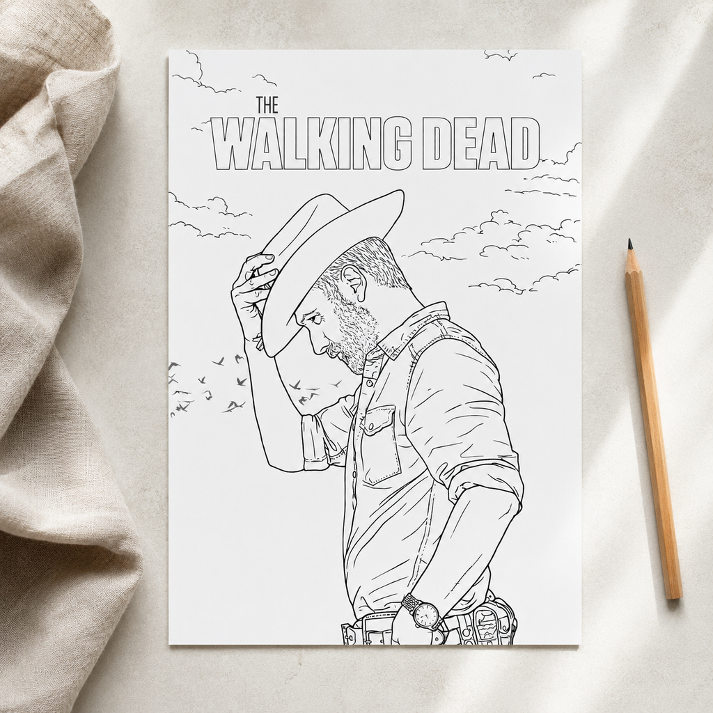 The Walking Dead Inspired Colouring Book – A4 Adult Colouring Pages