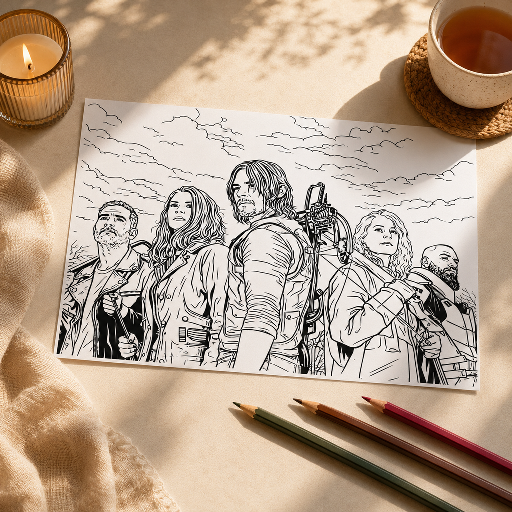 The Walking Dead Inspired Colouring Book – A4 Adult Colouring Pages