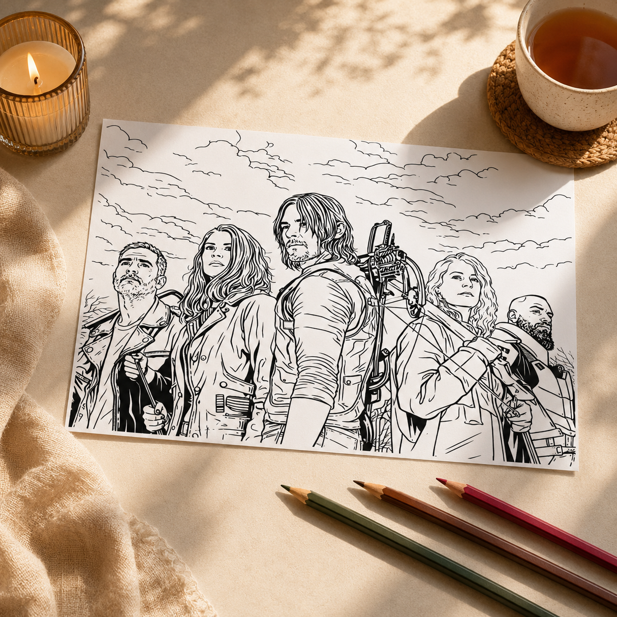 The Walking Dead Inspired Colouring Book – A4 Adult Colouring Pages