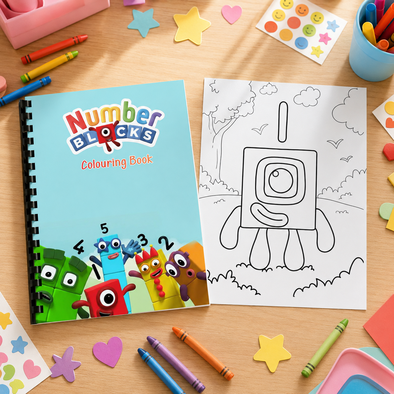 Number Blocks Inspired Colouring Book