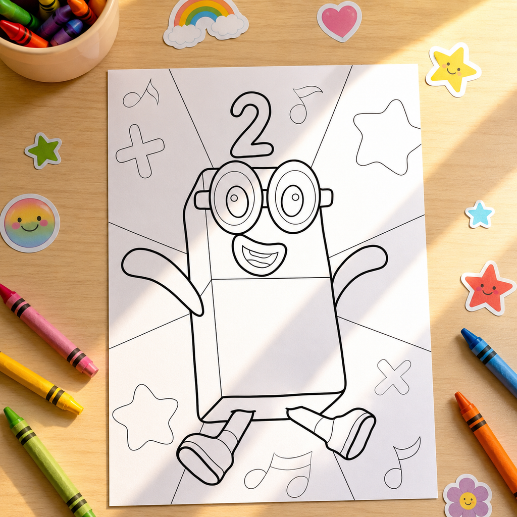 Number Blocks Inspired Colouring Book