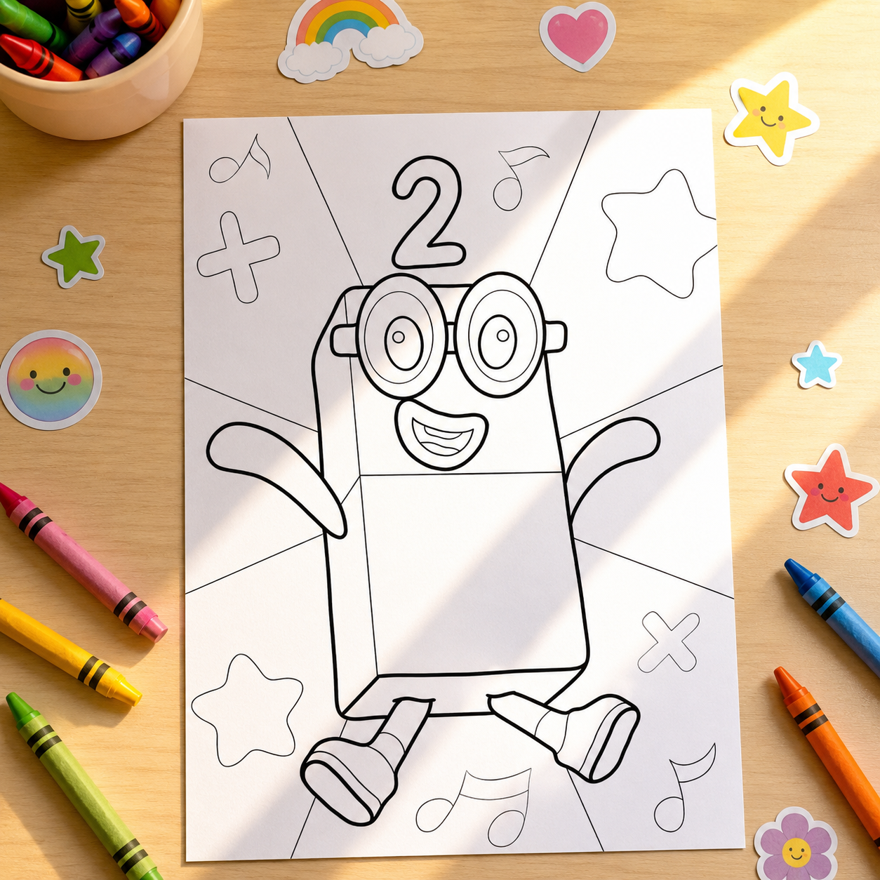 Number Blocks Inspired Colouring Book
