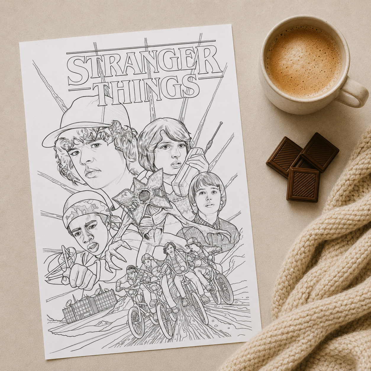 Stranger Things colouring book