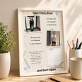 Personalised School Leavers Memory Print | First & Last Day of School Photo Gift | Primary 7 Keepsake Print