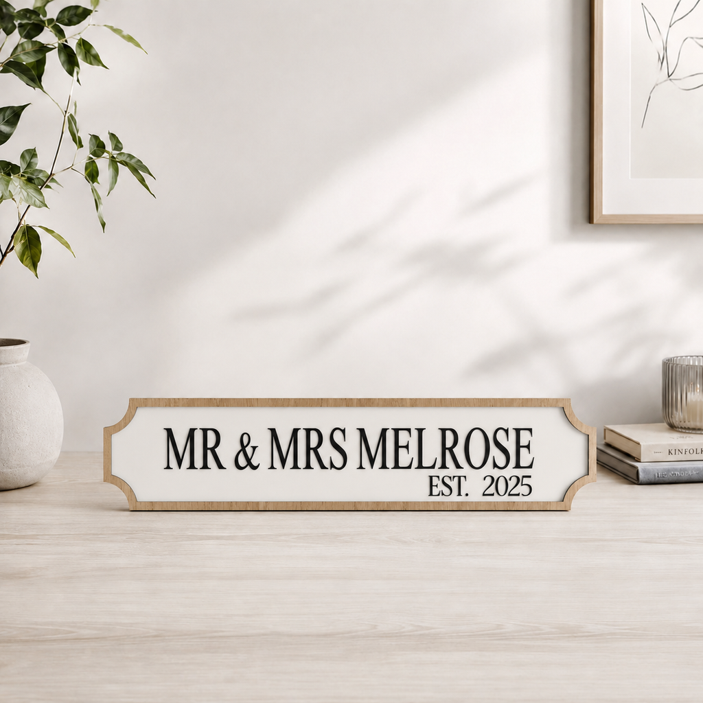 Personalised Newly Wed Street Sign Plaque | Custom Mr & Mrs Wedding Sign | Wedding Gift for Couple | Engagement & New Home Decor