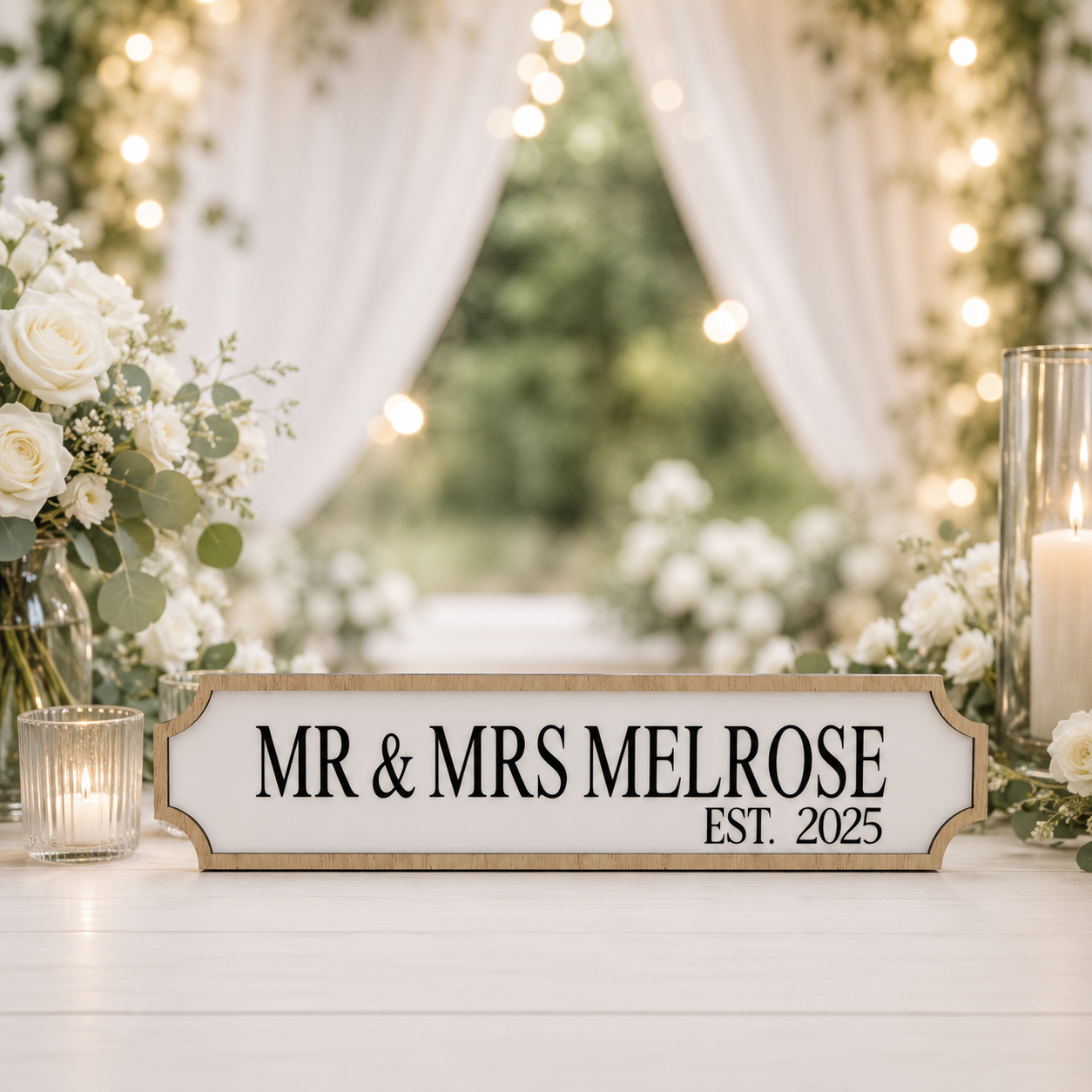 Personalised Newly Wed Street Sign Plaque | Custom Mr & Mrs Wedding Sign | Wedding Gift for Couple | Engagement & New Home Decor