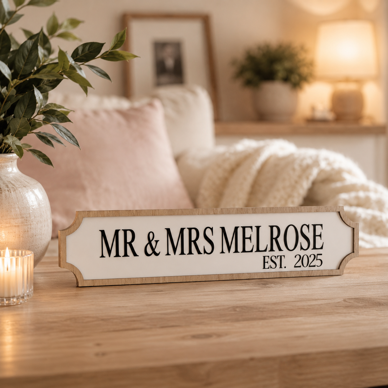 Personalised Newly Wed Street Sign Plaque | Custom Mr & Mrs Wedding Sign | Wedding Gift for Couple | Engagement & New Home Decor