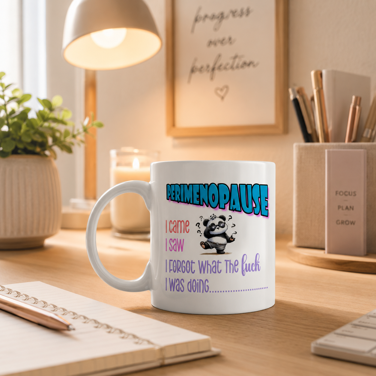 Funny Perimenopause Mug – “I Came, I Saw, I Forgot What The F*ck I Was Doing” Panda Mug | Menopause Gift | Funny Coffee Cup