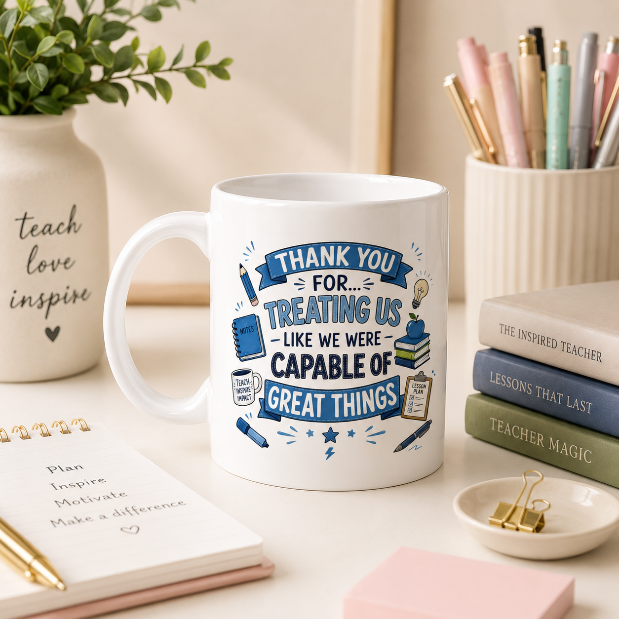 Teacher Mug & Coaster Gift Set – End of Term Thank You Present
