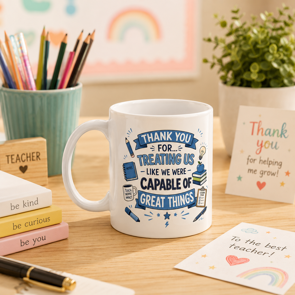 Teacher Mug & Coaster Gift Set – End of Term Thank You Present