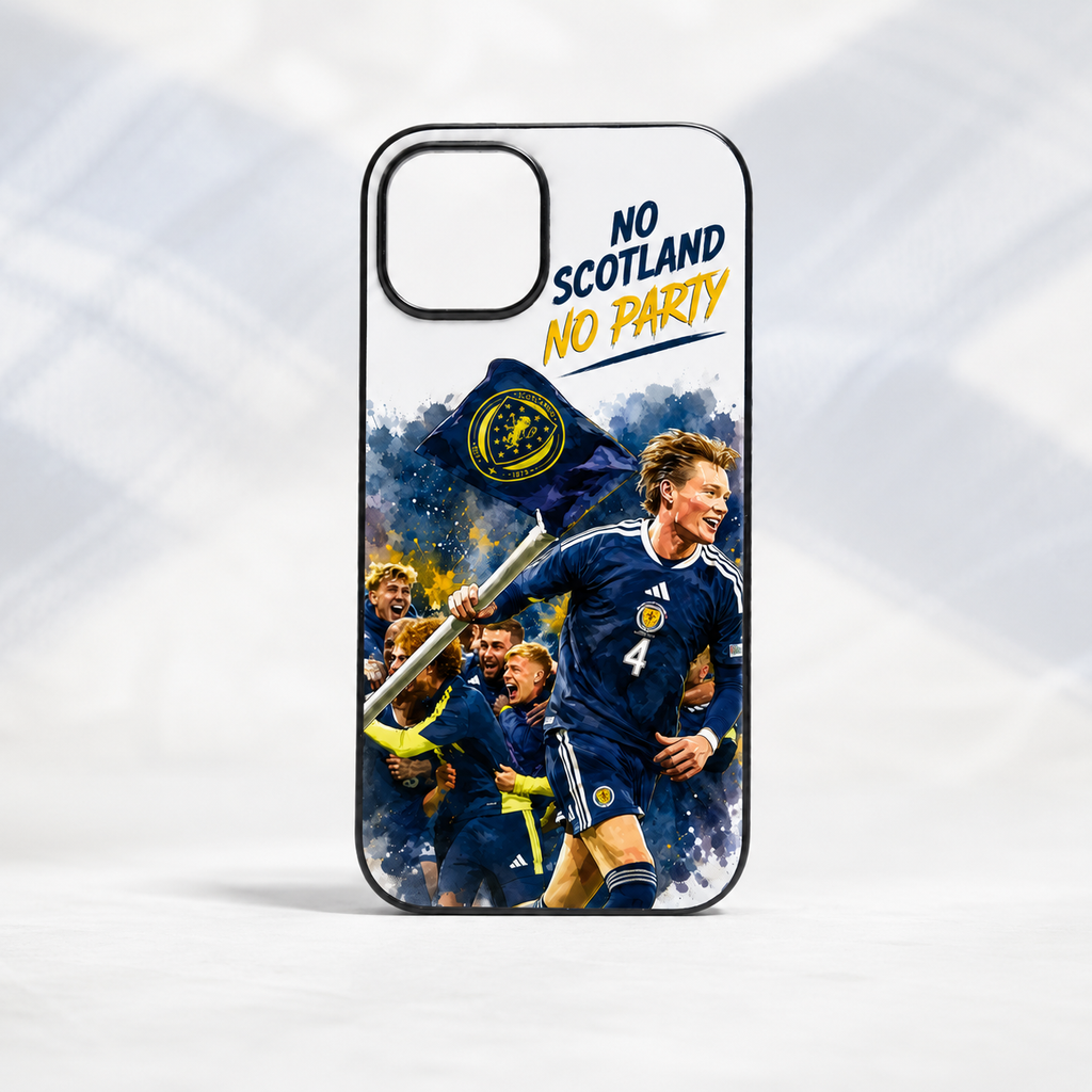 Scotland Football Black Plastic Phone Case – “No Scotland No Party” Design