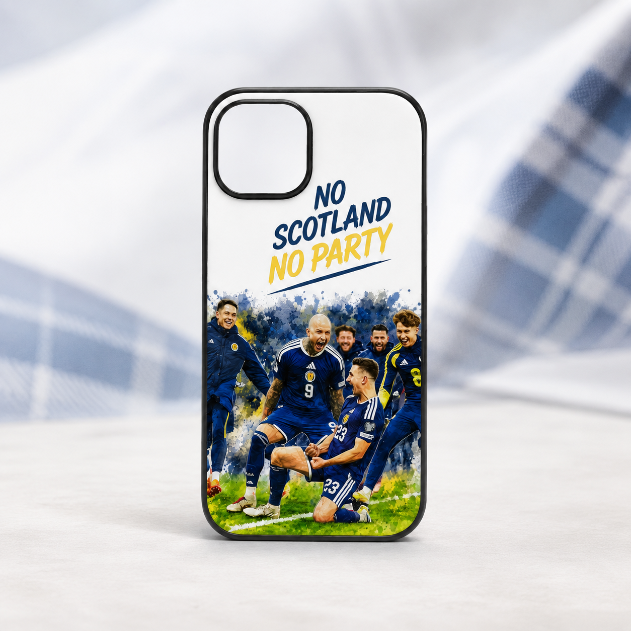 Scotland Football Black Plastic Phone Case – “No Scotland No Party” Design