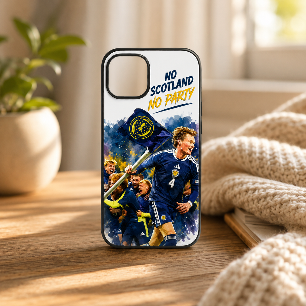 Scotland Football Black Plastic Phone Case – “No Scotland No Party” Design