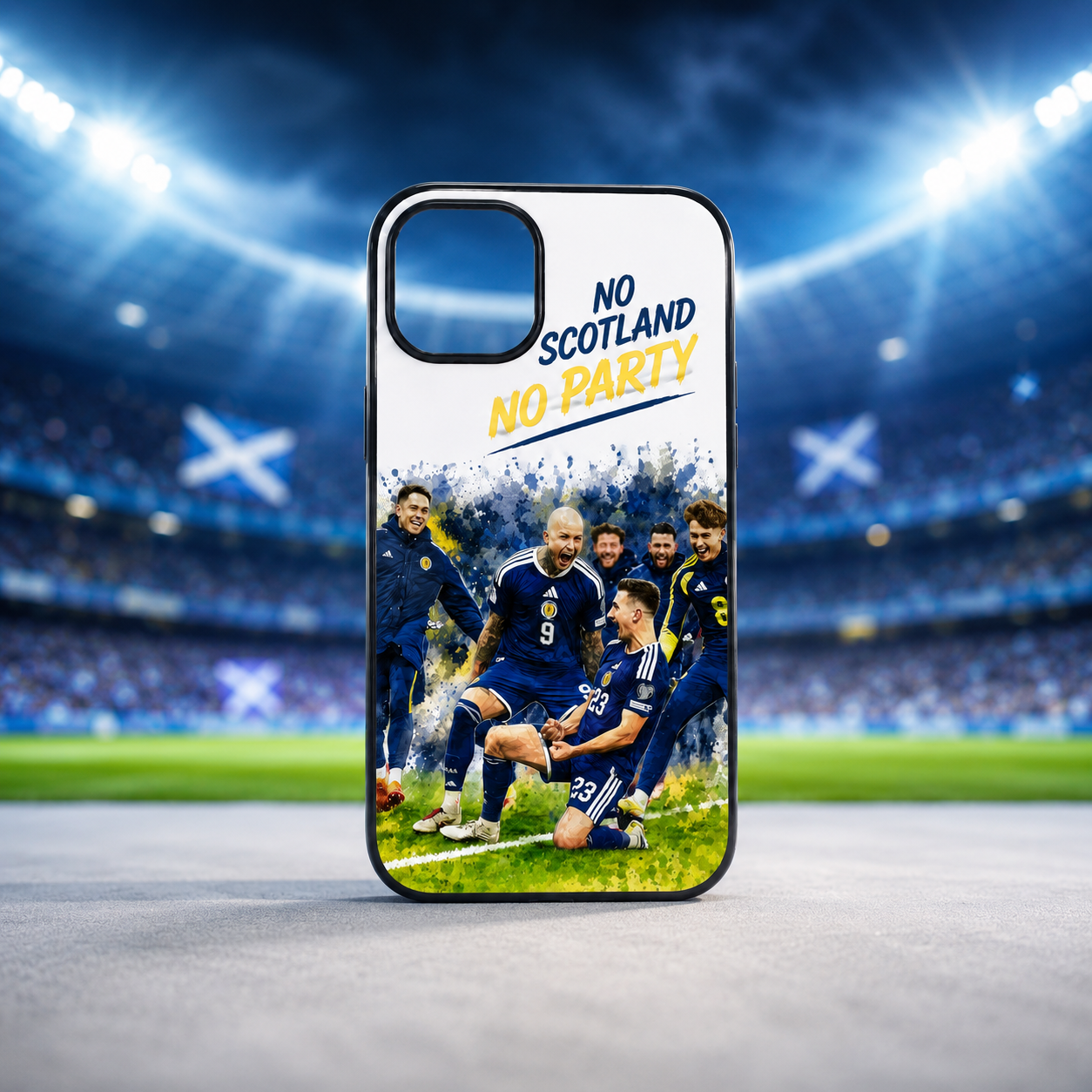 Scotland Football Black Plastic Phone Case – “No Scotland No Party” Design