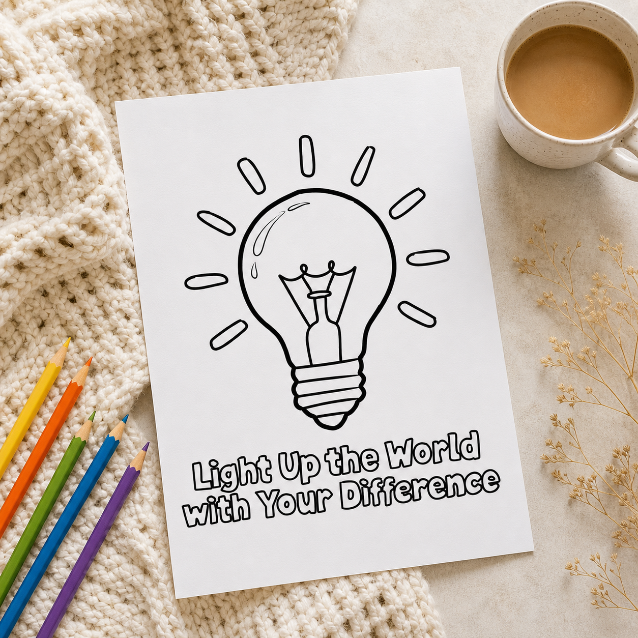 Autism Affirmation Colouring Book – A4 Inspirational Colouring Pages