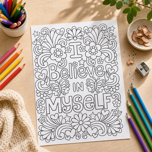 Autism Affirmation Colouring Book – A4 Inspirational Colouring Pages