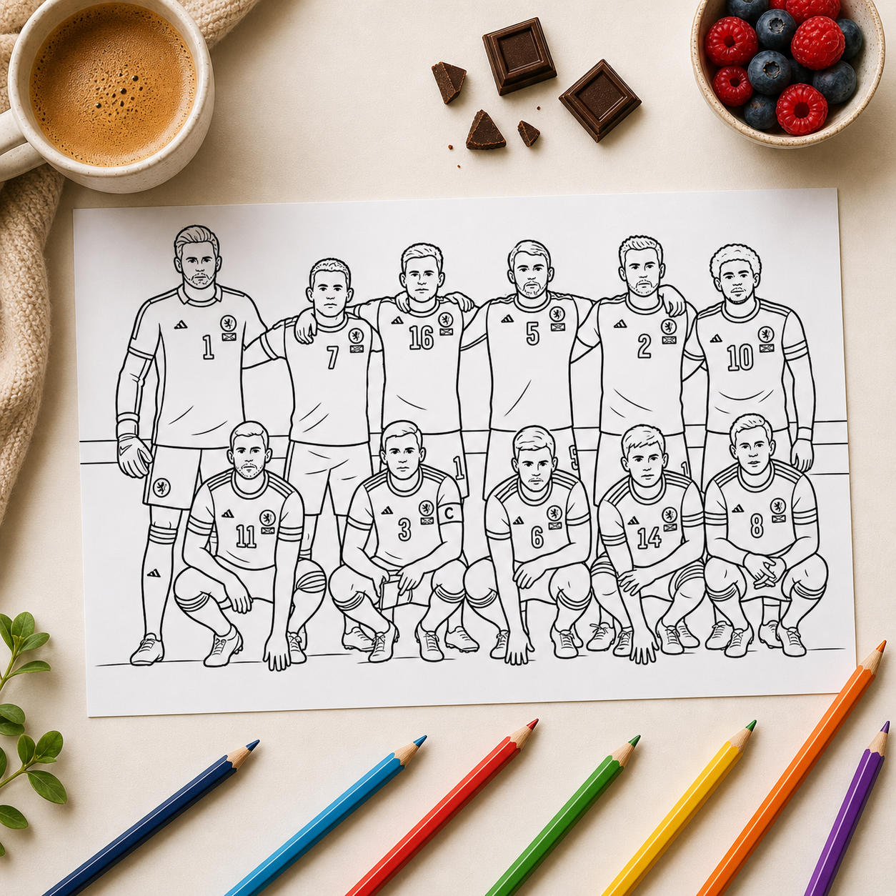 Scotland 2026 Colouring Book – Football Activity Book for Kids & Adults