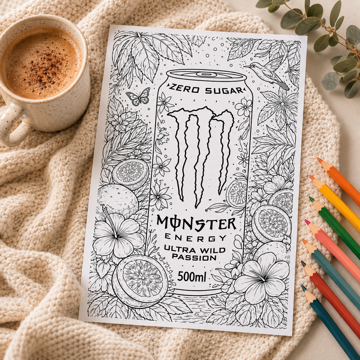 A4 Monster‑Inspired Colouring Book