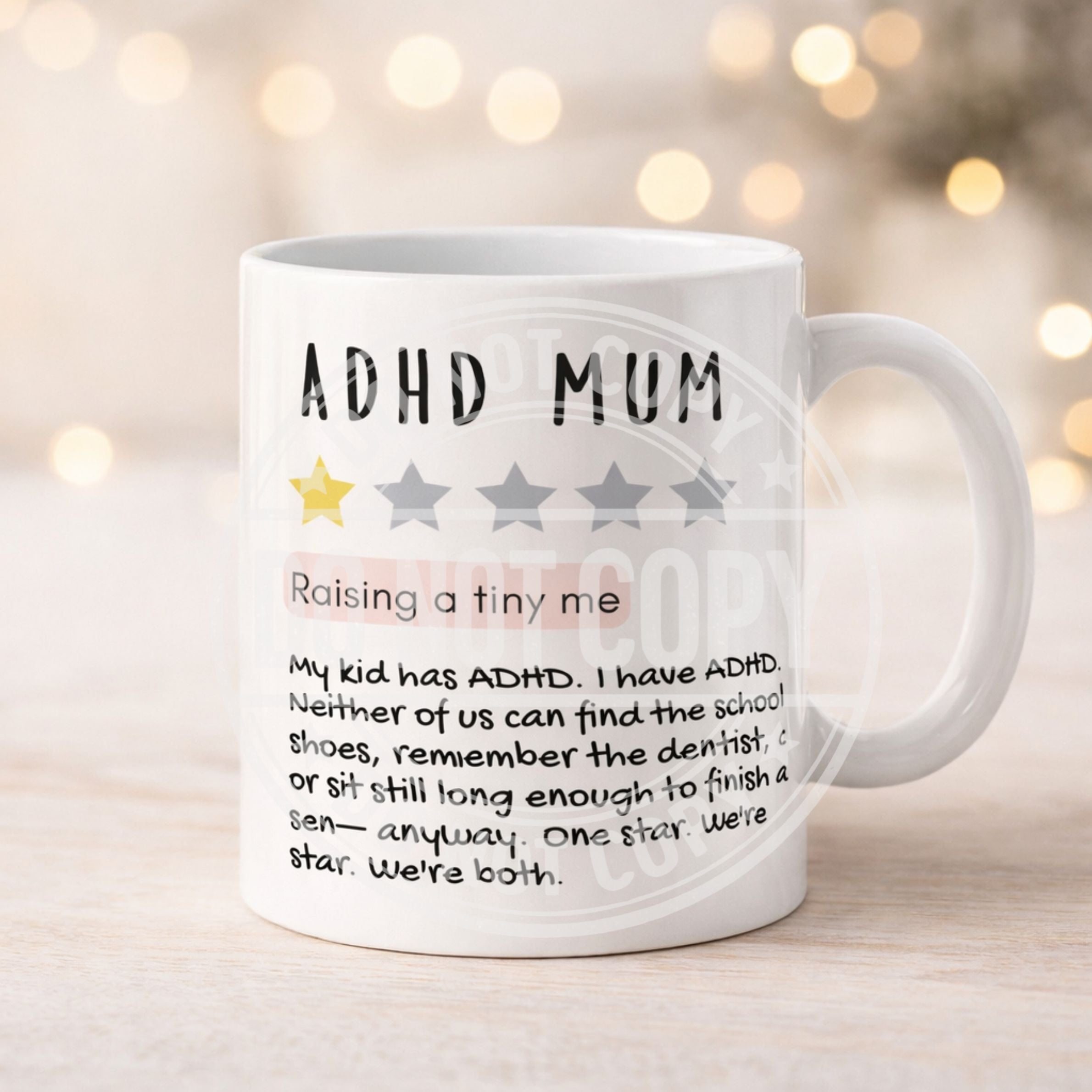 Funny ADHD Mum Mug – Relatable Review Style Gift
